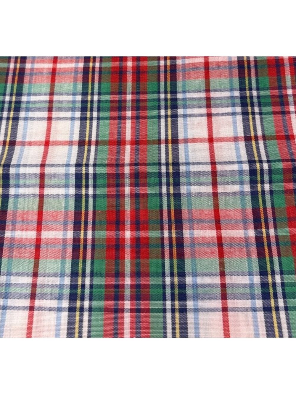 Plaid Cotton Quilting Fabric 20"x22" Red Green Navy Yellow Checkered Material